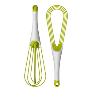 Bielo-zelená skladacia metlička Joseph Joseph Twist Whisk