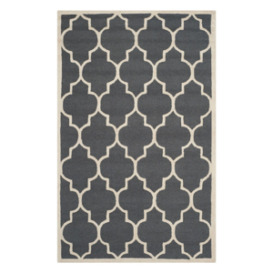 Tmavosivý vlnený koberec Everly 91 × 152 cm