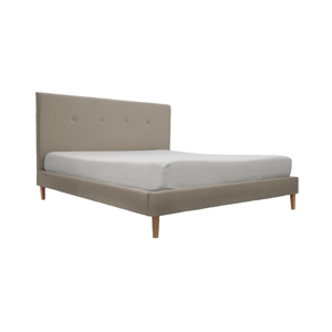 Tmavobéžová posteľ s prírodnými nohami Vivonita Kent, 180 × 200 cm