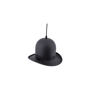 Čierne závesné svietidlo Woman Hat, ⌀ 28 cm