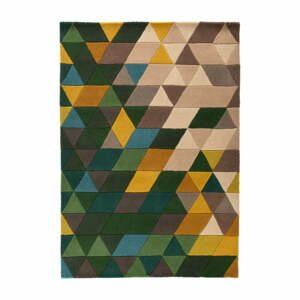 Vlnený koberec Flair Rugs Illusion Prism Green Triangles, 120 x 170 cm