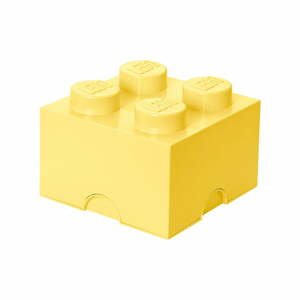Svetložltý úložný box štvorec LEGO®