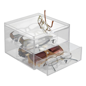 Transparentný úložný box s 2 zásuvkami iDesign Drawers, výška 12,5 cm