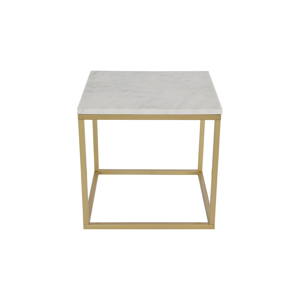 Mramorový konferenčný stolík s konštrukciou vo farbe mosadze RGE Accent, šírka 55 cm