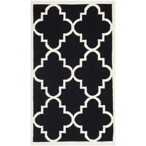 Vlnený koberec Alameda 91x152 cm, čierny