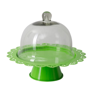 Zelený servírovací stojan na tortu so skleneným poklopom Mauro Ferretti