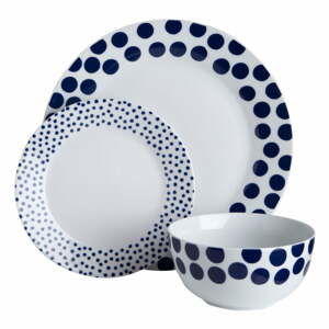 Jedálenská sada Premier Housewares Blue Spots, 12ks