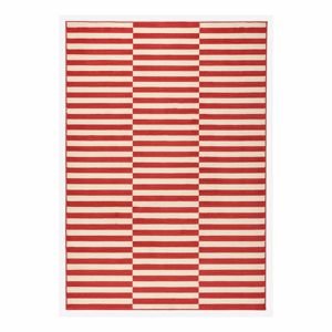 Červeno-biely koberec Hanse Home Gloria Panel, 80 x 150 cm