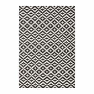 Čierno-biely vonkajší koberec NORTHRUGS Karo, 160 × 230 cm