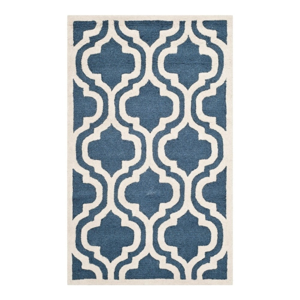 Modrý vlnený koberec Safavieh Lola, 91x152 cm