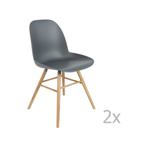 Sivé jedálenské stoličky v súprave 2 ks Albert – Zuiver