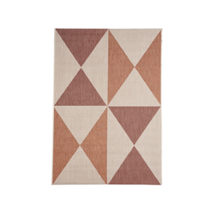 Béžovo-oranžový vonkajší koberec Floorita Geo, 135 × 190 cm