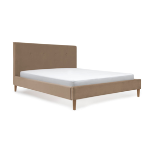 Hnedá posteľ s prírodnými nohami Vivonita Kent, 180 × 200 cm