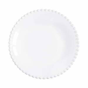 Biely kameninový tanier na polievku Costa Nova Pearl, ⌀ 24 cm
