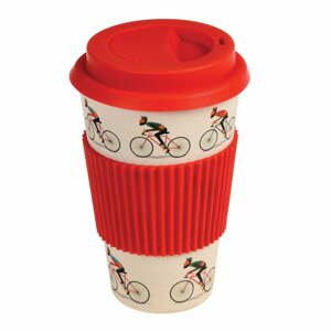Bambusový cestovný hrnček s červenými detailmi Rex London Le Bicycle, 400 ml