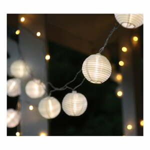 Biela svetelná LED reťaz s lampiónmi vhodná do exteriéru Best Season Festival, 10 svetielok