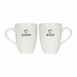 Sada 2 bielych hrnčekov Premier Housewares Charm Yours & Mine, 350 ml