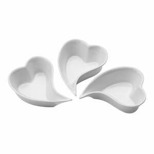 Sada 3 porcelánových servírovacích misiek Premier Housewares Heart Shape
