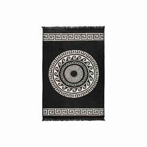 Béžovo-čierny obojstranný koberec Mandala, 160 × 250 cm