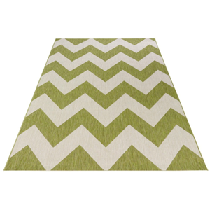 Zelenobiely vonkajší koberec Bougari Unique, 80 x 150 cm