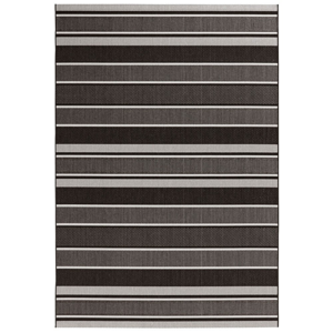 Čierny vonkajší koberec NORTHRUGS Strap, 120 x 170 cm