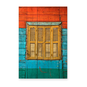 Nástenná ceduľa z borovicového dreva Really Nice Things Colorful Window, 40 × 60 cm