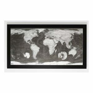 Magnetická mapa sveta The Future Mapping Company Monochrome World Map, 130 × 72 cm