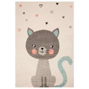 Detský hnedý koberec Zala Living Cat, 120 × 170 cm