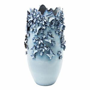 Modrá váza Kare Design Butterflies, 50 cm
