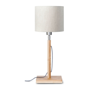 Stolová lampa so svetlobéžovým tienidlom a konštrukciou z bambusu Good&Mojo Fuji