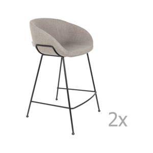 Sada 2 sivých barových stoličiek Zuiver Feston, výška sedu 65 cm