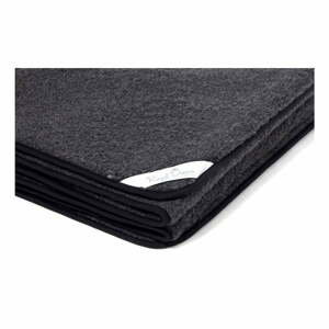 Čierna deka z merino vlny Royal Dream Merino Black, 90 × 200 cm