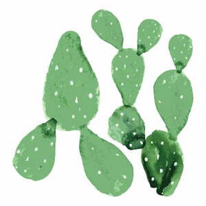 Sada 2 nástenných samolepiek Dekornik Green Cacti