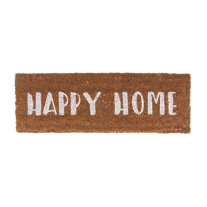 Rohožka s bílým nápisom PT LIVING Happy Home, 26 × 75 cm