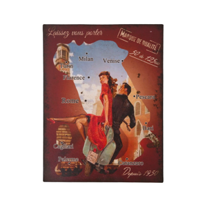 Kovová ceduľa Antic Line Carte Italie, 25 x 33 cm