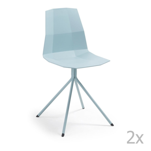Sada 2 modrých jedálenských stoličiek La Forma Pixel