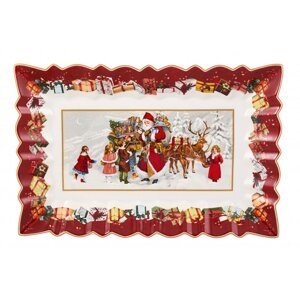 Obdĺžniková dizajnová misa s motívom Santa Clausa, 35 x 23 x 3.5 cm, kolekcia Toy 's Fantasy - Villeroy & Boch