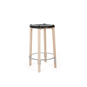 Barová stolička POELE, vysoká, viac variantov - Alessi Farba: černá