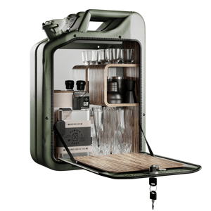 Minibar / kanister - Bar Cabinet, Army Green, 6 variantov - Danish Fuel Varianta: Zebrano
