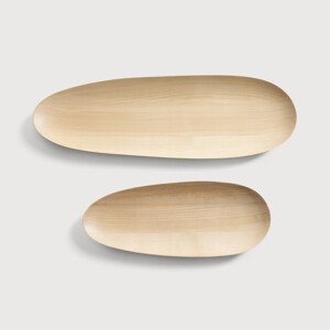 Odkladací miska Thin Oval, set 2ks, více variant - Ethnicraft Provedení: platanové dřevo