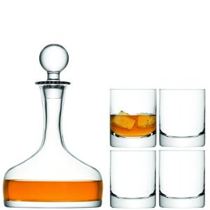 LSA darčekový set Whisky, 4 poháre (250ml), karafa (1,6 l), číre, Handmade