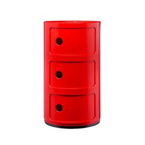 Stolík s úložným priestorom Componibili 4967, 3 úložné diely, viac farieb Farba: červená