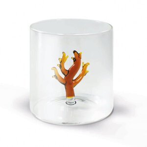 Pohár z borosilikátového skla s dekoráciou koralu - WD Lifestyle