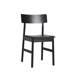 Jedálenská stolička "Pause 2.0", 8 variantov - Woud Varianta: jaseň, čierna farba, kožené sedadlo