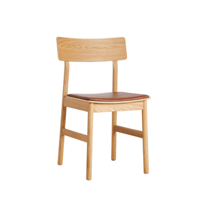 Jedálenská stolička "Pause 2.0", 8 variantov - Woud Varianta: dub, olejovaný, kožené sedadlo - koňakové