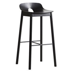 Barová stolička "Mono", 75 cm, 2 varianty - Woud Varianta: jaseň, čierna farba