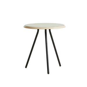 Odkladací stolík "Soround", 4 varianty - Woud Varianta: Ø 45 cm - laminát, sivý | čierne nohy (48,3 cm)