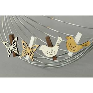 Motýly nebo ptáčci v sáčku 6 kusů, dřevěná dekorace na kolíčku, cena za 1  sáček VEL810306 Art - Art