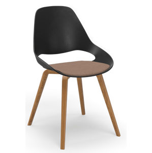Houe Denmark - Stolička FALK - s čalúneným sedadlom a dreveným podstavcom