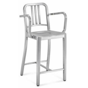 EMECO - Nízka barová stolička s operadlami NAVY